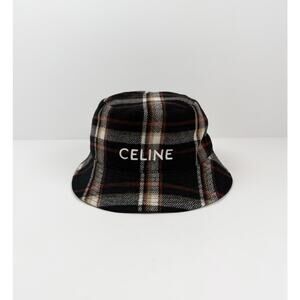 Celine Wool Plaid Bucket Hat Size M